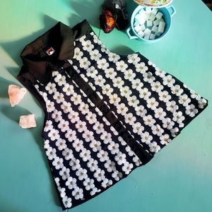 60's Retro Inspired Daisy Sequin Cropped Blouse🌼